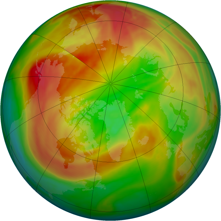 Arctic ozone map for 15 March 2007